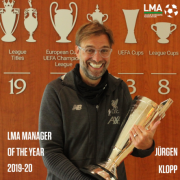 188比分直播：克洛普赢得本赛季英格兰联赛教练协会最佳教练奖